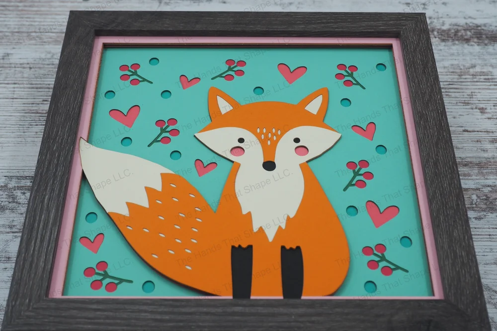 Charming Woodland Fox Layered Paper Art Shadow Box